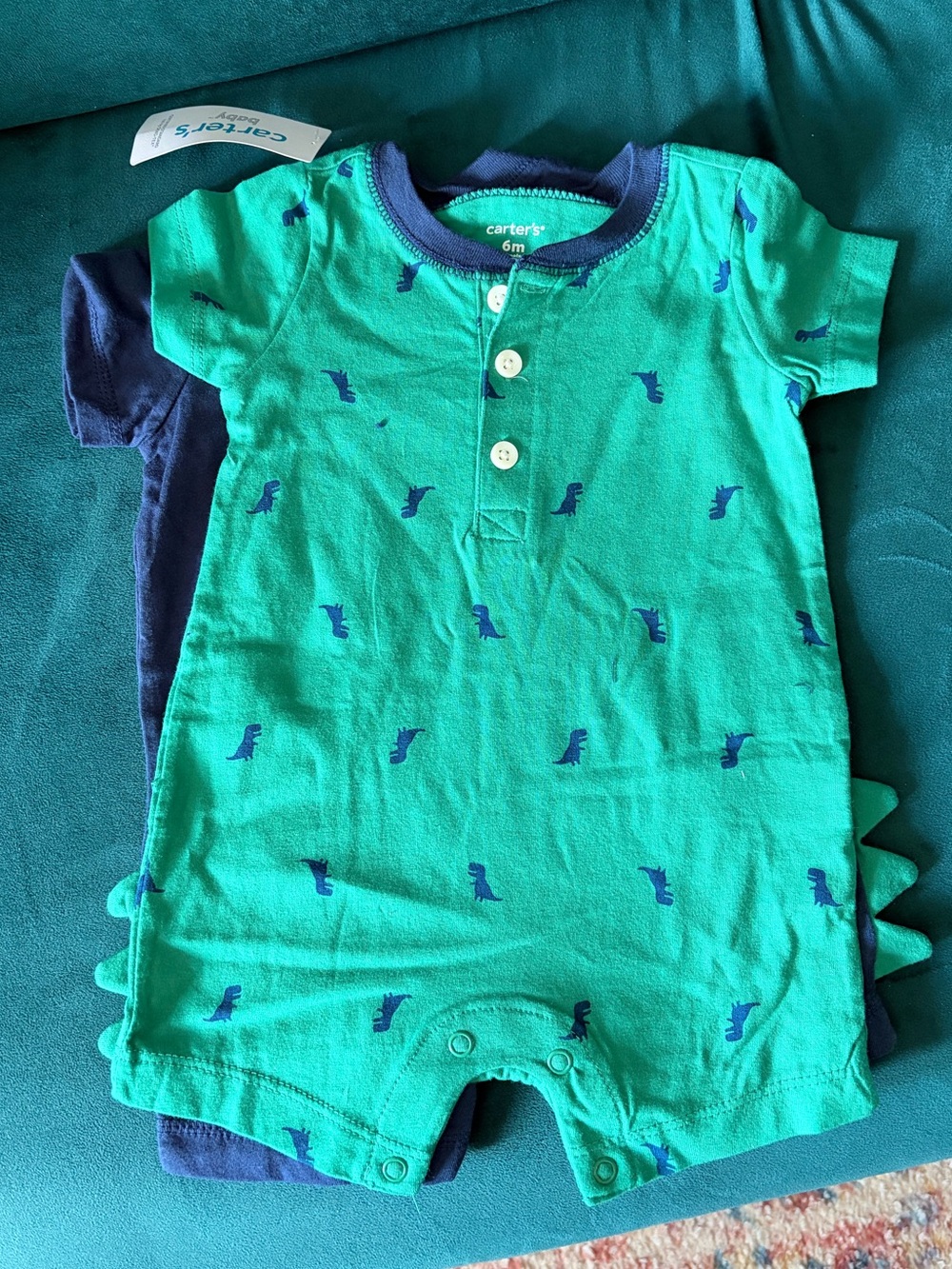 Carter's - Two Pack Dino Baby One-Piece Romper - 6M